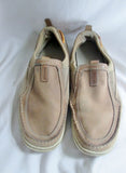 Mens Timberland 74560 Brown Leather Slip On Stitched Toe Loafer  Shoe 10 BEIGE TAUPE