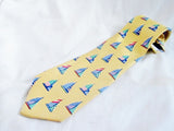 NEW NWT NAUTICA S14 USA 100% Silk NECK TIE Necktie Sailboat YELLOW Nautical Handmade