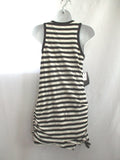 NEW NWT PROENZA SCHOULER Stripe dress S BLACK CREME Ruched WOMENS