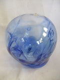 Vintage BRAMHALL WITCH GLOBE BALL BLOWN Art Glass Blue Art