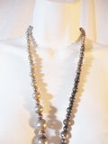 31" SILVER INDUSTRIAL Beaded BALL Necklace Statement Chunky ROUND