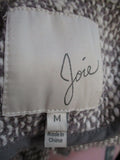 JOIE Gray White Tweed Fringe Full Zip Collis Cardigan Two Tone Jacket M $298