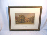 Signed 1873 LODGE WIMBLEDON ENGLAND LONDON Watercolor Painting ART FRAME