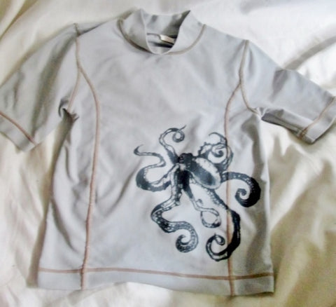 Kids Boys Girls Mossimo OCTOPUS SQUID Youth Swim Shirt T SHIRT GRAY 4/5 XS