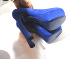 NEW NIB SAINT LAURENT PARIS Stiletto Heel Platform PUMP SHOE 36.5 BLUE