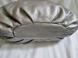 B. MAKOWSKY Pebbled Leather TOTE Hobo Carryall Satchel Shoulder bag SILVER METALLIC