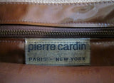 Vintage PIERRE CARDIN signature flap purse envelope bag clutch baguette BROWN