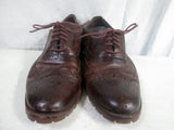 Mens MARIO VITTORIO Leather WINGTIP OXFORD Shoes 11.5 BROWN Cut-Out
