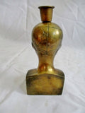Vintage 7" BRASS PHRENOLOGY Head Bust Candelabra Candle Holder Sculpture