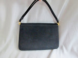 Vtg MAYER NEW YORK  Suede leather satchel clutch bag purse BLACK SWAN GOLD DUCK