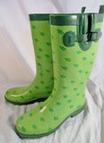 Womens  CAPELLI NEW YORK TURTLE ANIMAL PRINT Wellies Rain Boots Gumboots 8 GREEN