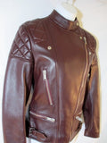 NWT New CELINE ITALY LEATHER Moto Riding jacket coat 36 4 BROWN Rocker Womens Flight Bomber