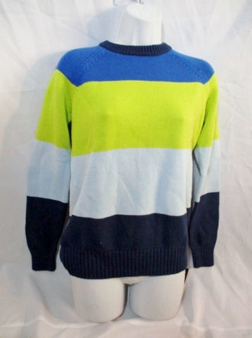 NEW NWT PROENZA SCHOULER Striped COTTON Sweater S YELLOW BLUE Womens