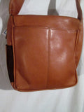 NEW NWT CAPE COD LEATHER messenger satchel shoulder flap hobo saddle bag BROWN M