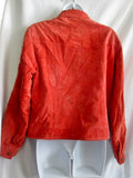 Womens CLOTHES BY REVUE LEATHER suede jacket Hipster Moto Riding Coat ORANGE L