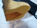 NEW WALTER STEIGER PLATFORM WEDGE Cork Heel Shoe Sandal 36 / 6 BLACK