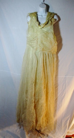 Vintage KLENIERTS Cream Tulle DISTRESSED Wedding Dress 4 Costume Prop