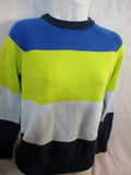 NEW NWT PROENZA SCHOULER Striped COTTON Sweater S YELLOW BLUE Womens