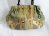 CARLOS FALCHI Leather Snakeskin Hobo Handbag Shoulder Bag Python Satchel GREEN MOSS