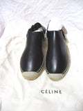 NEW CELINE PARIS SLIPPER LOAFER Leather Moc Shoe 36 BLACK Espadrille