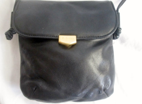 AMERICANA BY SHARIF Mini Leather Handbag Crossbody Bag Pouch BLACK Swingpack