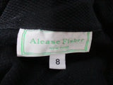 Vintage ALEASE FISHER NEW YORK shirt top 8 Blue Bamboo Button Up