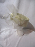 WHITTALL & SHON BENGALINE Church HAT CAP Festival CREME WHITE Wedding