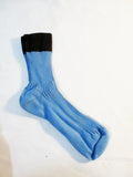 NEW PRADA ITALY Cotton COTONE BICOLORE Ankle Socks II / 2 BLACK BLUE