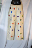 NWT NEW STELLA MCCARTNEY LUCHA LIBRE Trouser Pant 42 M Embroidered Patch SAND