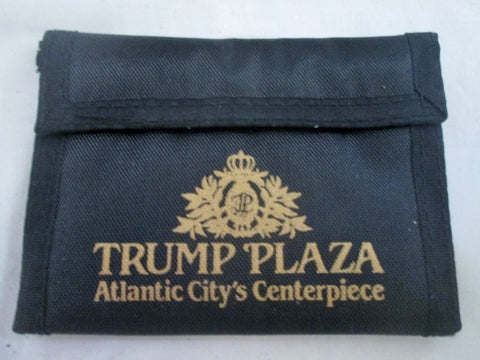 TRUMP PLAZA ATLANTIC CITY'S CENTERPIECE Nylon Bifold Wallet BLACK Organizer