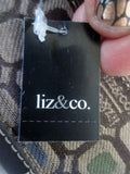 NEW NWT LIZ & CO. SIGNATURE Jacquard Handbag + Wallet KHAKI Vegan Set