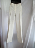 NWT NEW CELINE ITALY Pleated TROUSER Pant 38 6 WHITE CREME Silk Womens