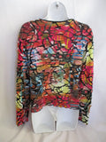 SNOSKINS Textured Collage Patch Long Sleeve Top Shirt XL BLACK Boho