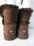 Girls Kids UGG AUSTRALIA 5991 BAILEY BUTTON Suede Winter BOOTS Shoe 3 BROWN CHOCOLATE
