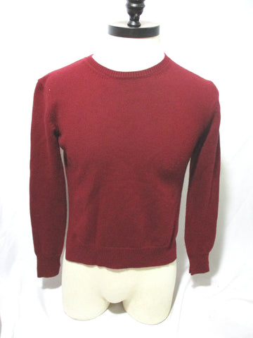 CELINE CASHMERE Sweater ARC TRIOMPHE BURGUNDY RED S Mens Jacket Crewneck