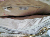 TRIMINGHAM'S BERMUDA ITALY Woven Basket Rattan Tote Shoulder Bag Satchel TAN Vegan