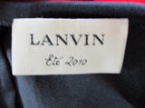 New LANVIN Ete 2010 Ruched Sleeveless Dress 38 6 NAVY BLUE