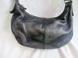 FRANCESCO BIASIA Leather Handbag Shoulder Bag Satchel Hobo Boho BLACK S