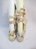 NEW MISSONI WEDGE HEEL Sandal Ankle Wrap Espadrille  SPAIN 37 SILVER GOLD