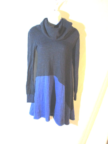 BALENCIAGA KNITS Turtleneck Top Shirt Sweater Dress 36 4 BLACK Blue