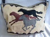 Ethnic Vegan STALLION HORSE Shoulder bag Crossbody White Western Cowboy BROWN Blanket