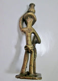 Vintage Bronze Brass Handmade African Figurine Statue MAN VASE Jug Walking Stick Cane