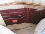 LATICO NJ USA Tooled Leather HOBO PAISLEY Embossed Satchel Purse Bag BROWN