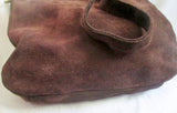 APOSTROPHE Suede indie hobo satchel shoulder bag purse BROWN ESPRESSO Leather Crossbody