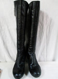 ENZO ANGIOLINI YUDANI Knee Shiny High LEATHER Goth Industrial BOOT Shoe BLACK 9.5