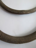 Ethnic SILVER "UC" Mesh Serpentine Double Strand Necklace Collar Choker Native