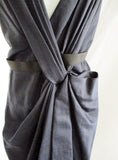 New LANVIN Ete 2010 Ruched Sleeveless Dress 38 6 NAVY BLUE