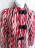 WOMENS TOCCA RED BLACK WHITE MULTI Abstract 1960s Style Jacket Coat 2 XS