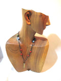 Handmade Lariat Beaded GLASS AFRICAN TRADE NECKLACE Strand