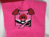 NEW NWT YEAR OF THE PIG SOCKS Slippers FUN Chinese Zodiac PINK